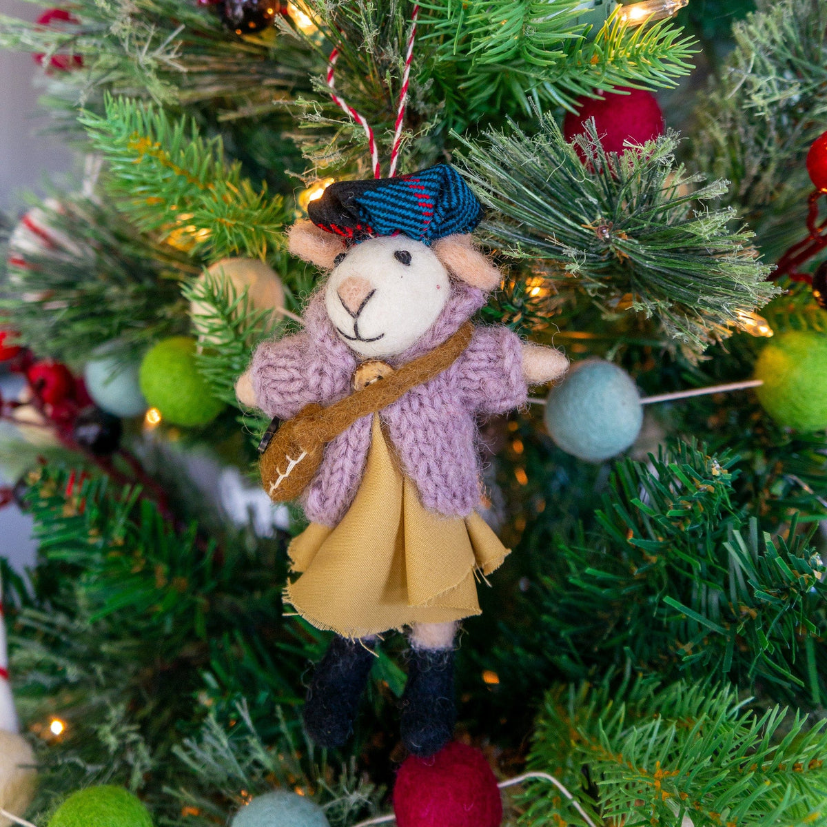 Ginny and Chris Boho Mouse Eco Ornaments - Set of 2