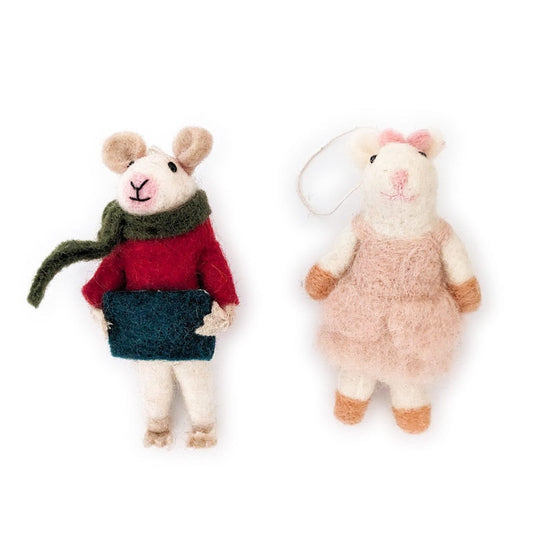 Millie and Nelson Mouse Eco Ornaments