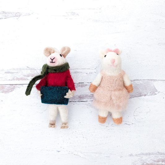 Millie and Nelson Mouse Eco Ornaments