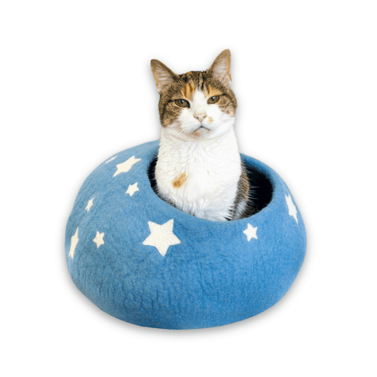 Sky Blue Midnight Stars Eco Kitty Cave