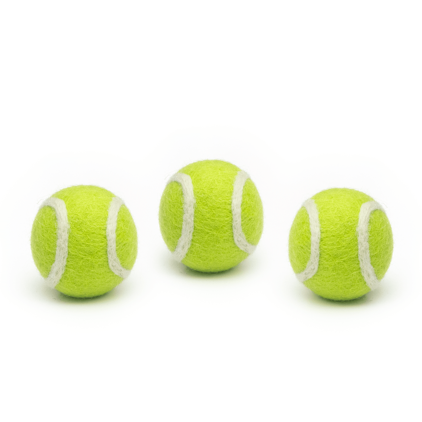 Mini Tennis Wool Balls 1.5 in - Set of 3 - Classic Green