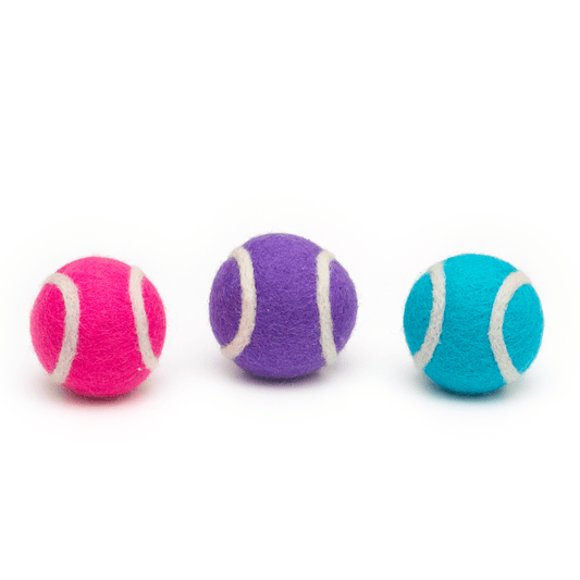 Pop Colors Mini Tennis Wool Balls 1.5 in - Set of 3