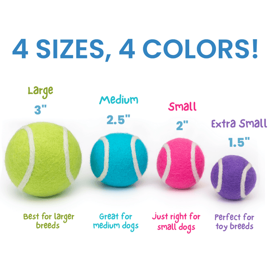 Pop Colors Mini Tennis Wool Balls 1.5 in - Set of 3