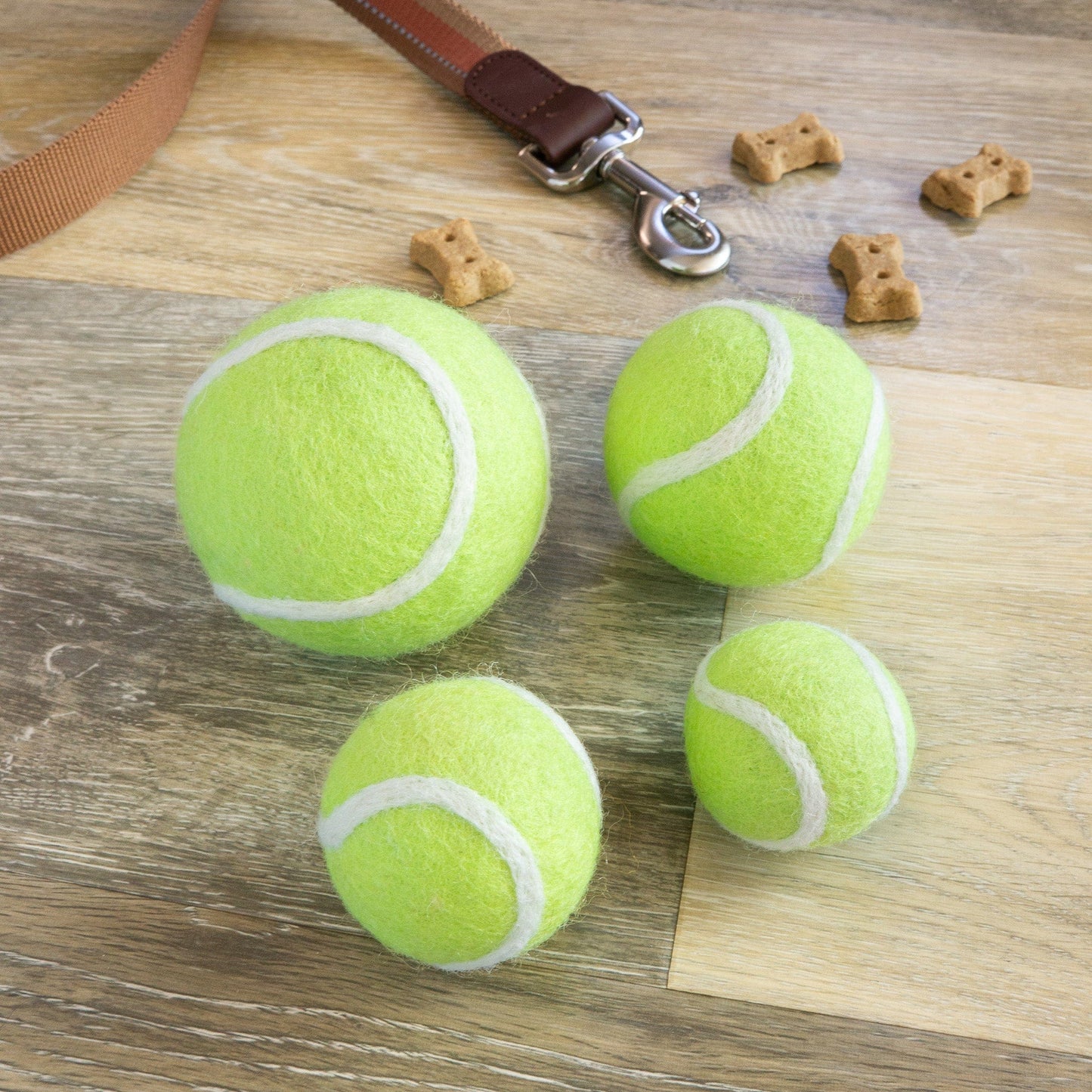 Mini Tennis Wool Balls 1.5 in - Set of 3 - Classic Green