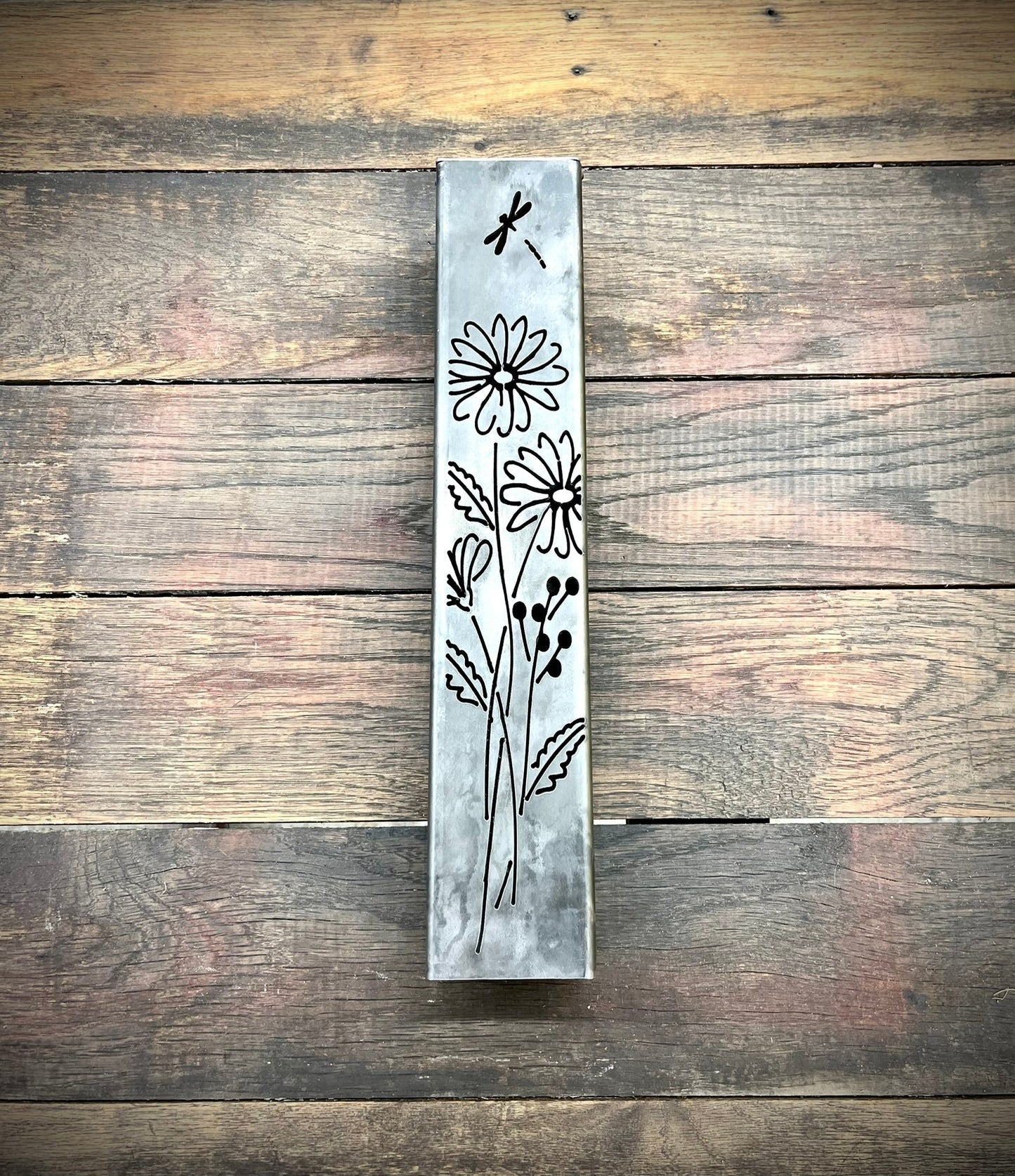 Glowing Daisies Luminary Pillar w/ Solar Cap | 12-inch, 14-inch, 16-inch