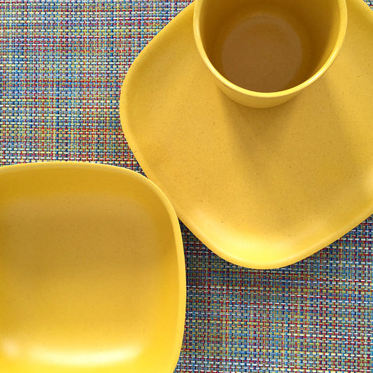 Bamboo Side Plate - 4 Piece Set - Lemon