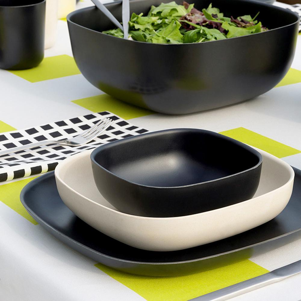 Bamboo Dinner Plate - 4 Piece Set - Black