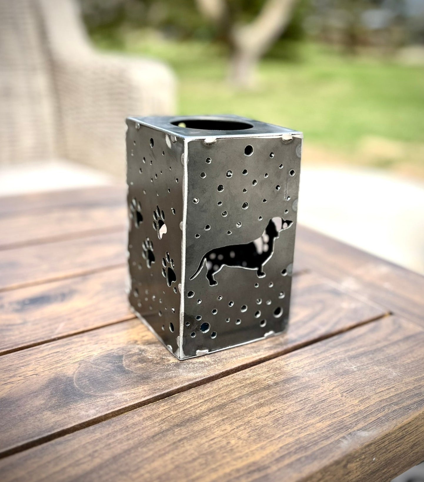 Hanging Steel Solar Puppy Cube | 6.5 in. | Pick a Breed