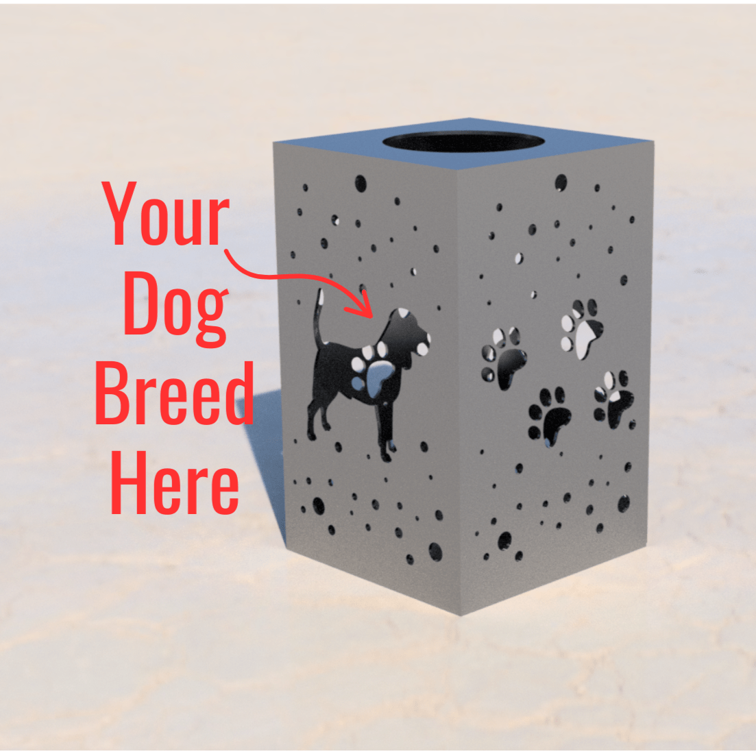 Hanging Steel Solar Puppy Cube | 6.5 in. | Pick a Breed
