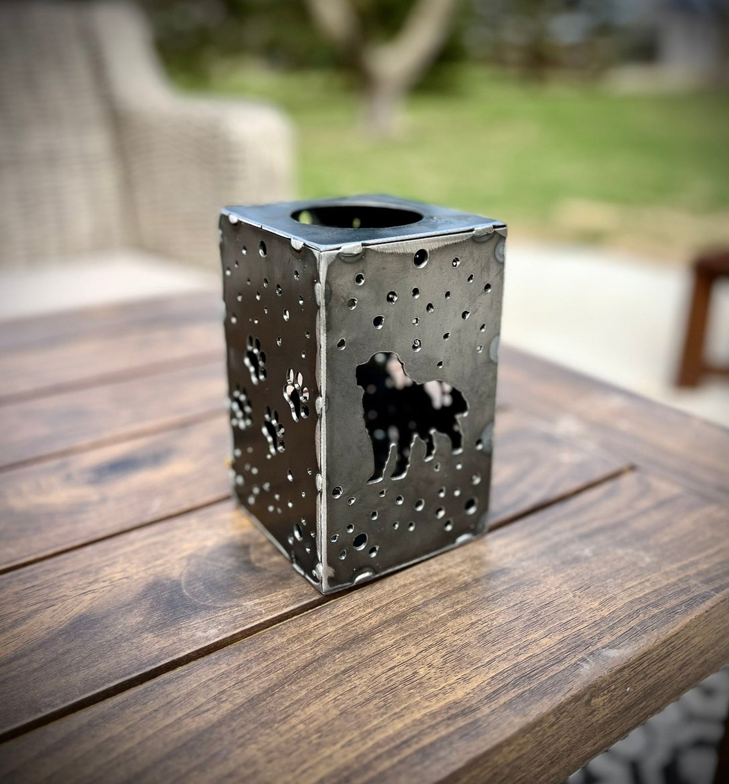 Hanging Steel Solar Puppy Cube | 6.5 in. | Pick a Breed