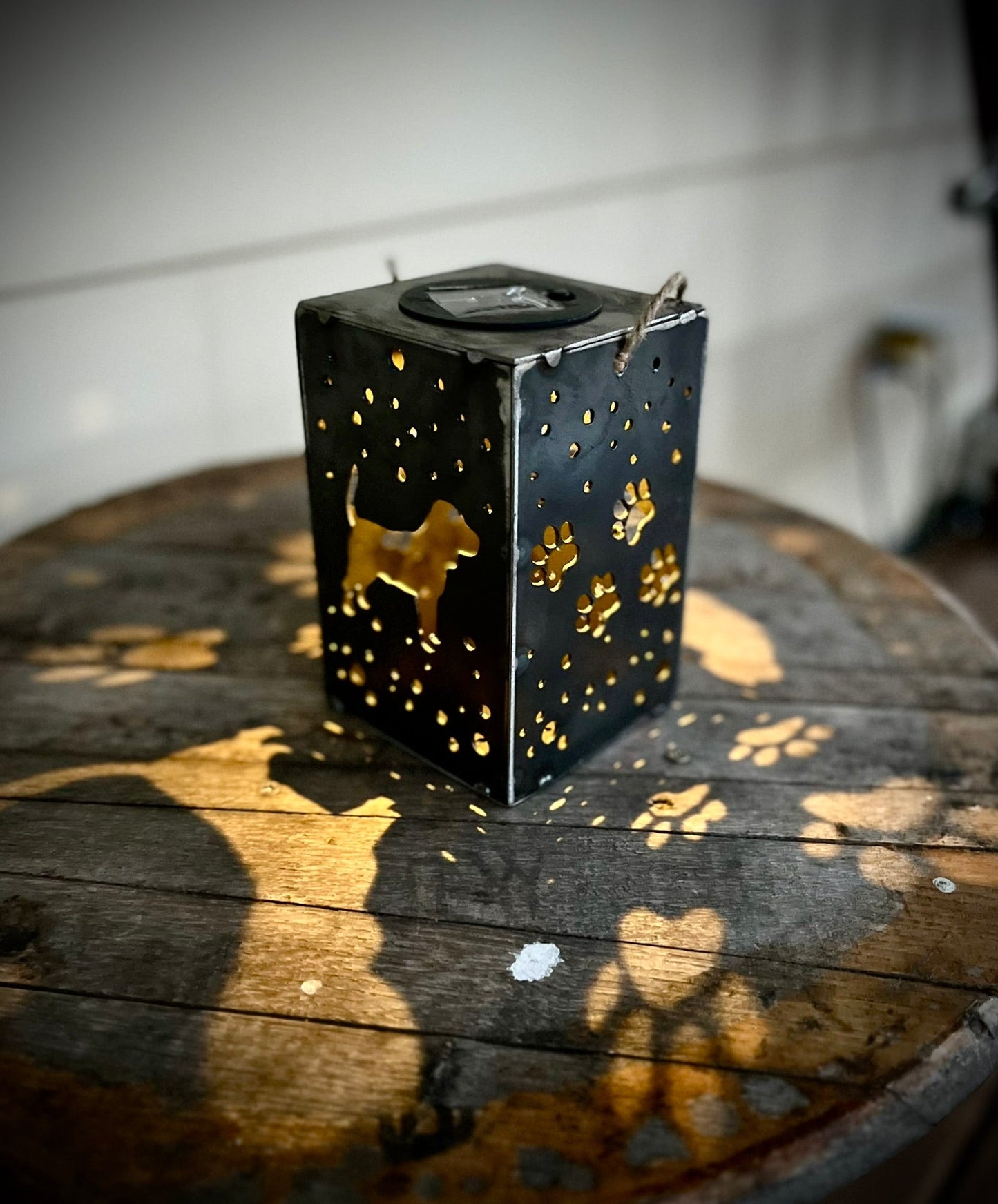 Hanging Steel Solar Puppy Cube | 6.5 in. | Pick a Breed