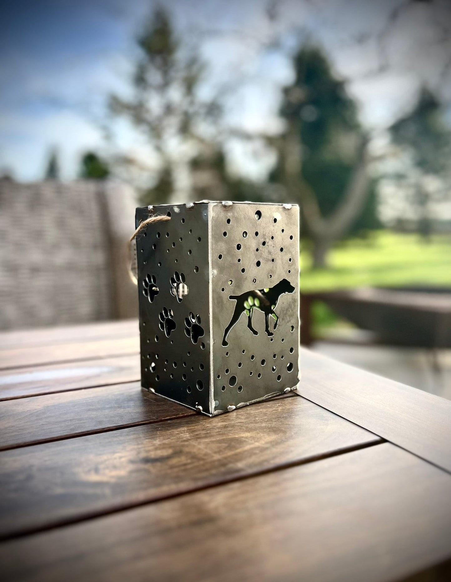 Hanging Steel Solar Puppy Cube | 6.5 in. | Pick a Breed