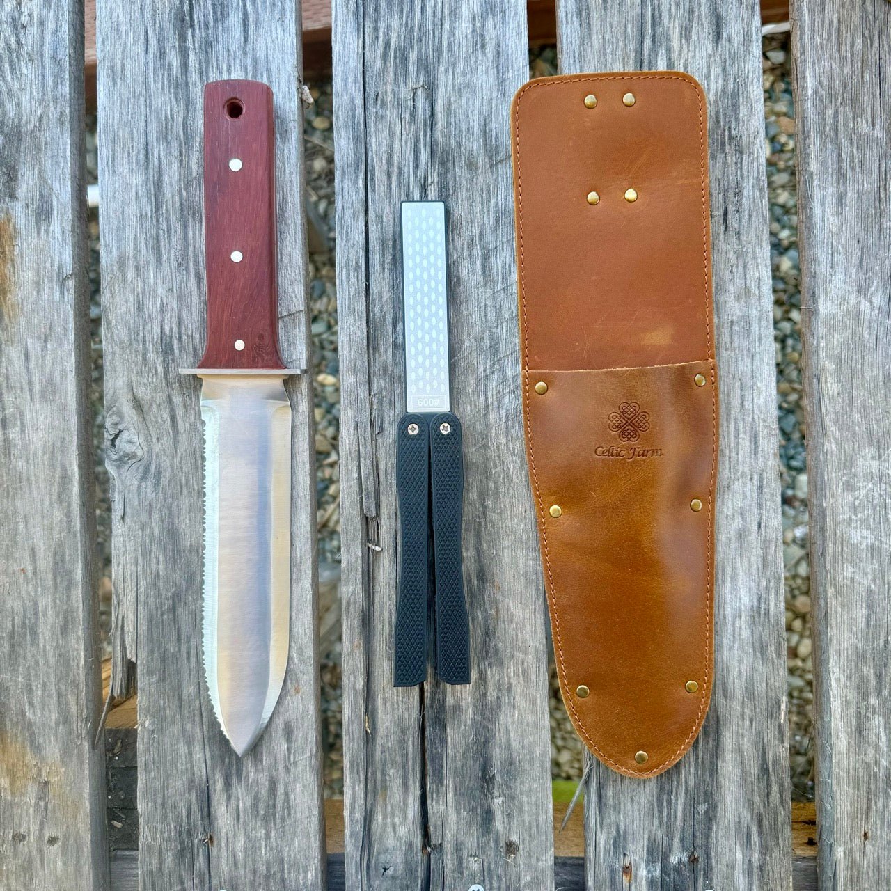 Hori Hori Garden Gift Box | Hori, Custom Leather Sheath & Dual Surface Diamond Sharpener