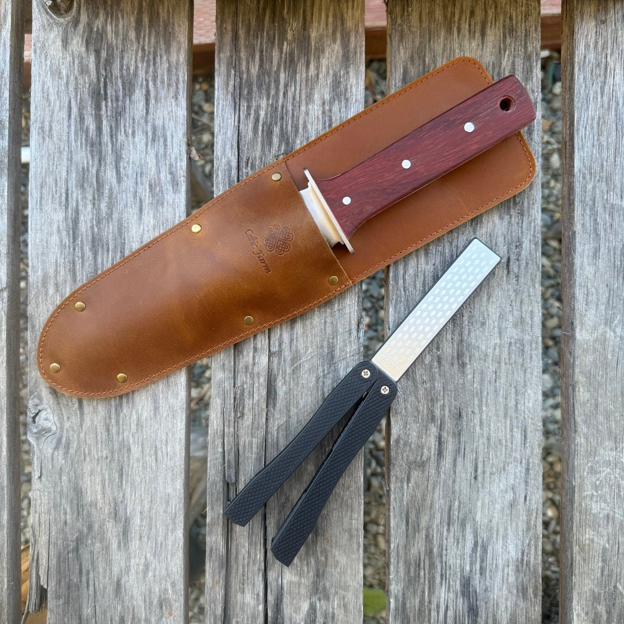Hori Hori Garden Gift Box | Hori, Custom Leather Sheath & Dual Surface Diamond Sharpener