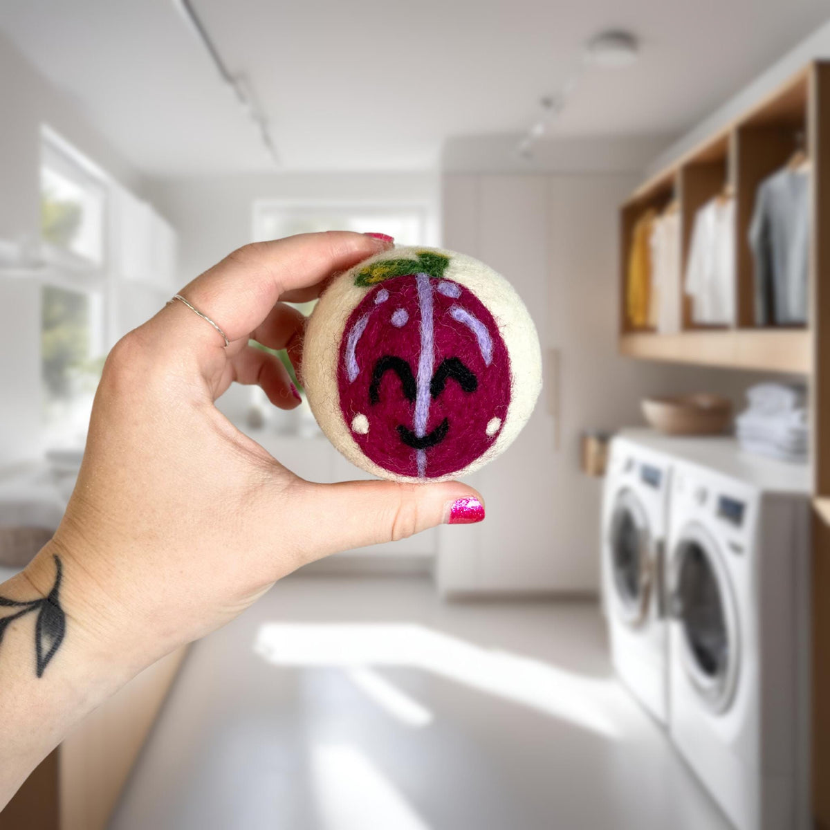 Organic Wool Dryer Ball--Pretty Plum