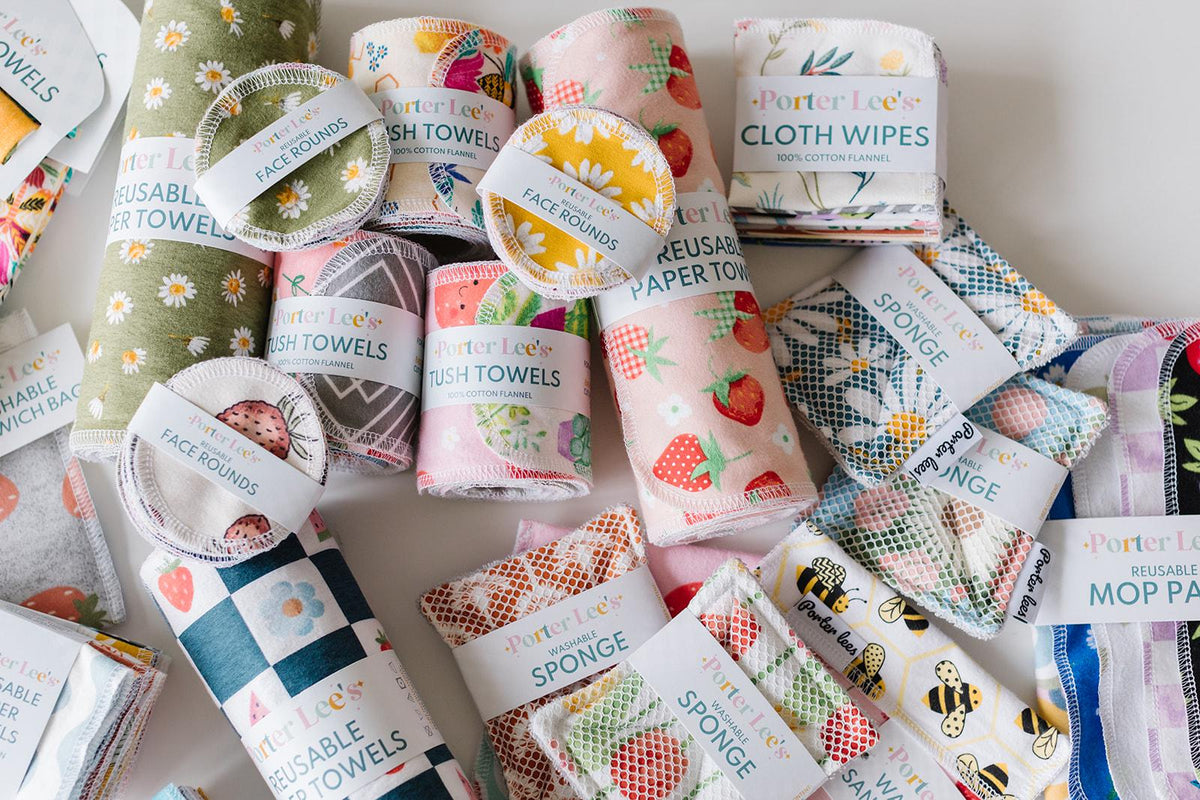 Reusable Paper Towels--Paisley Pinks