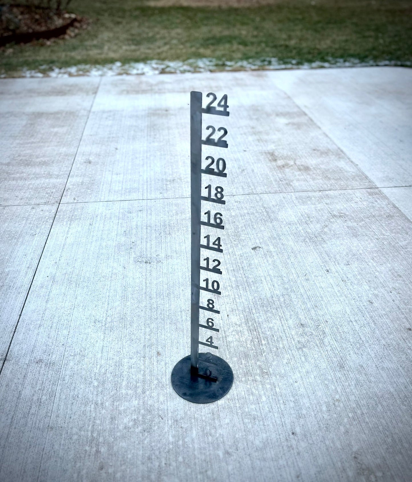 Large Metal Free Standing Patio Snow Gauge - 12-inch, 24-inch, 36-inch