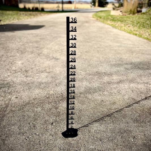 Large Metal Free Standing Patio Snow Gauge - 12-inch, 24-inch, 36-inch