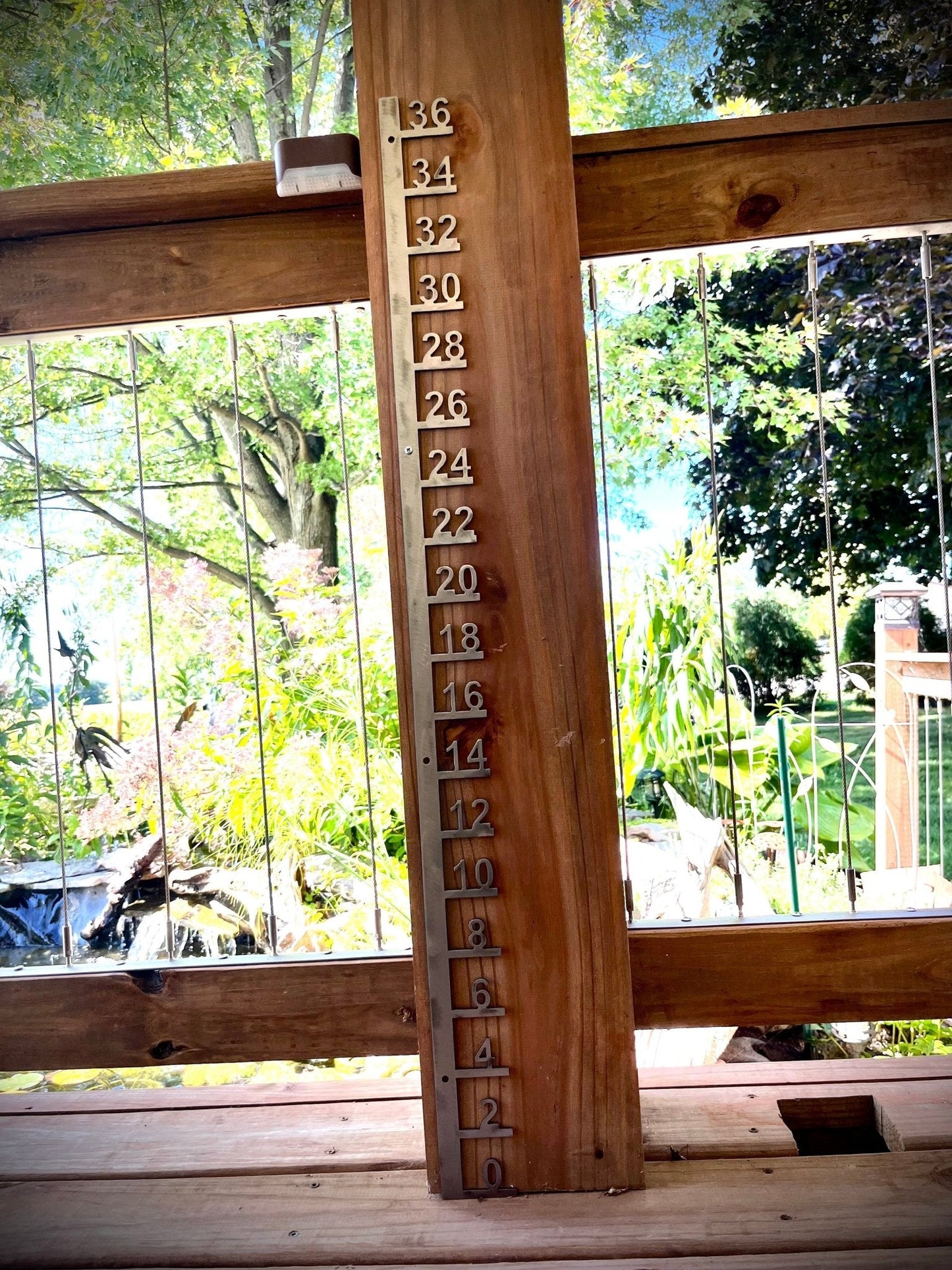 Large Post-Mounted Metal Snow Gauge - 12-inch, 24-inch, 36-inch