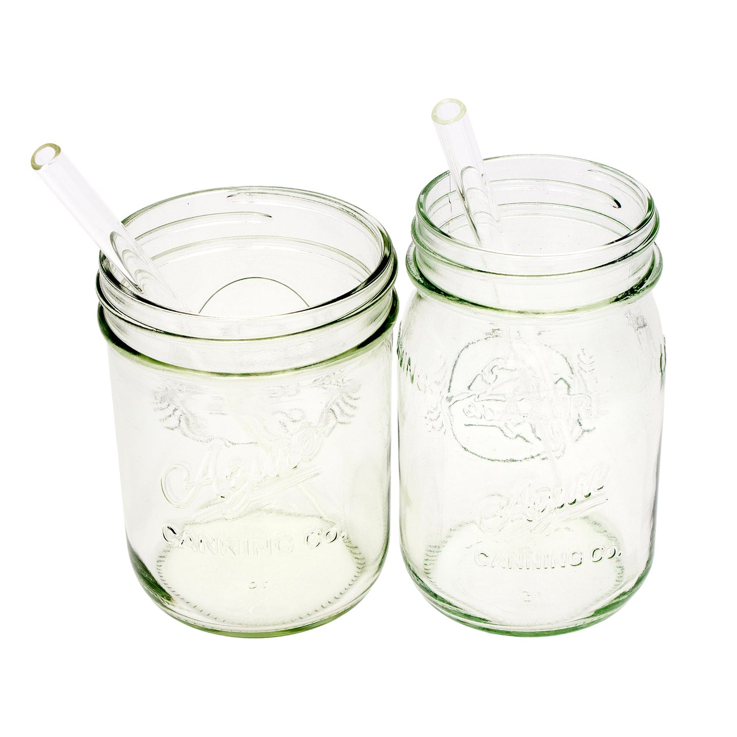 Medium Glass Straws for Pint Mason Jars 4 Pack + Cleaner