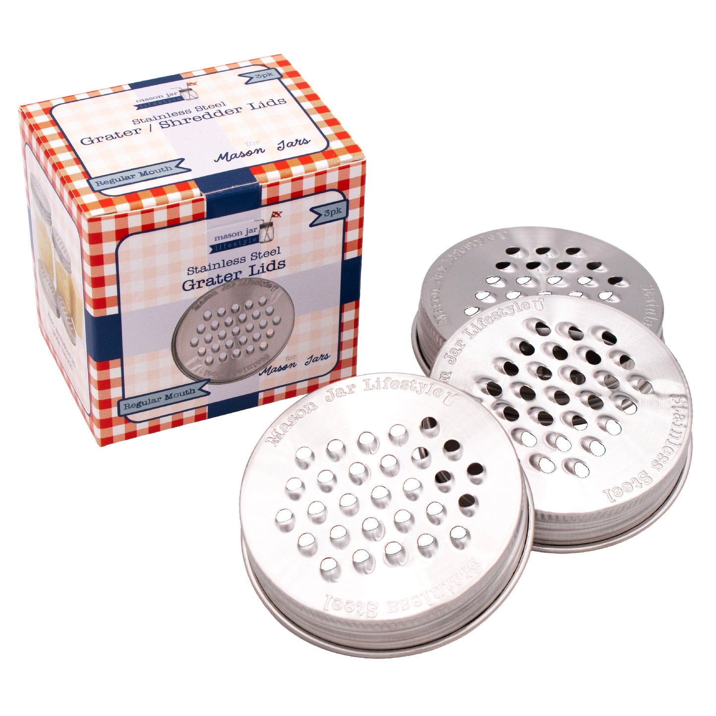 Grater / Shredder Stainless Steel Lid for Mason Jars