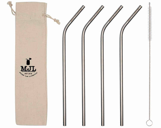 Long Thin Bent Stainless Steel Straw for Quart Mason Jars