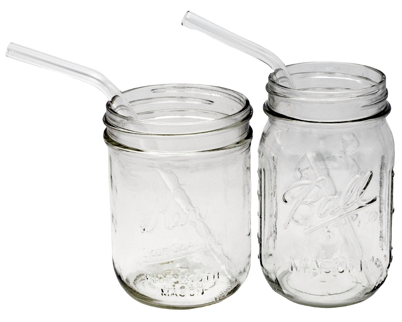 Individual Stainless Steel & Glass Straws for Mason Jars
