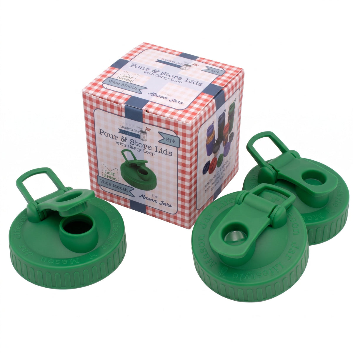 Pour & Store Shaker Lid with Carry Loop for Mason Jars
