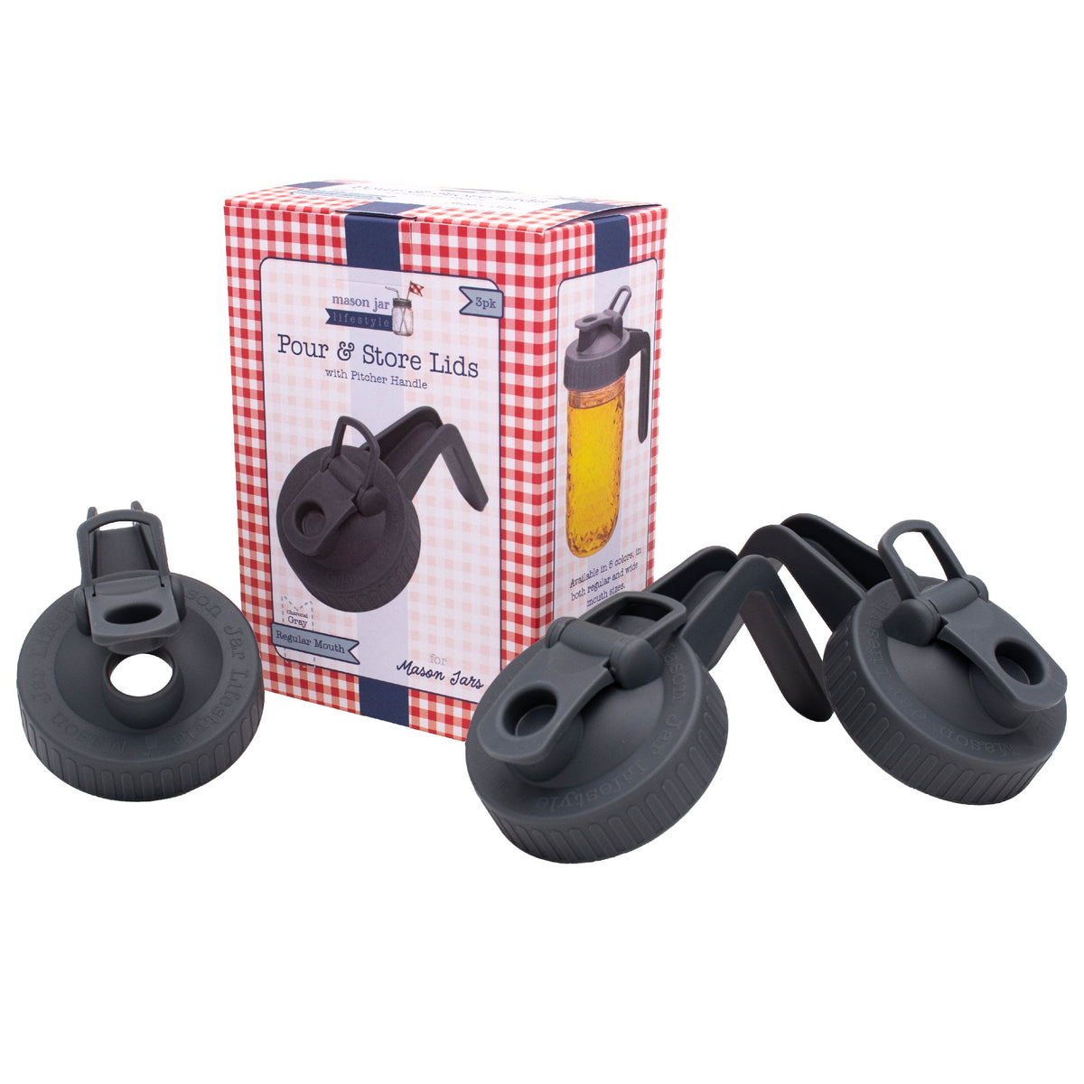 Pour & Store Pitcher Lid with Handle for Mason Jars