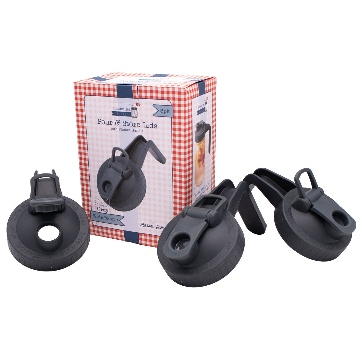 Pour & Store Pitcher Lid with Handle for Mason Jars