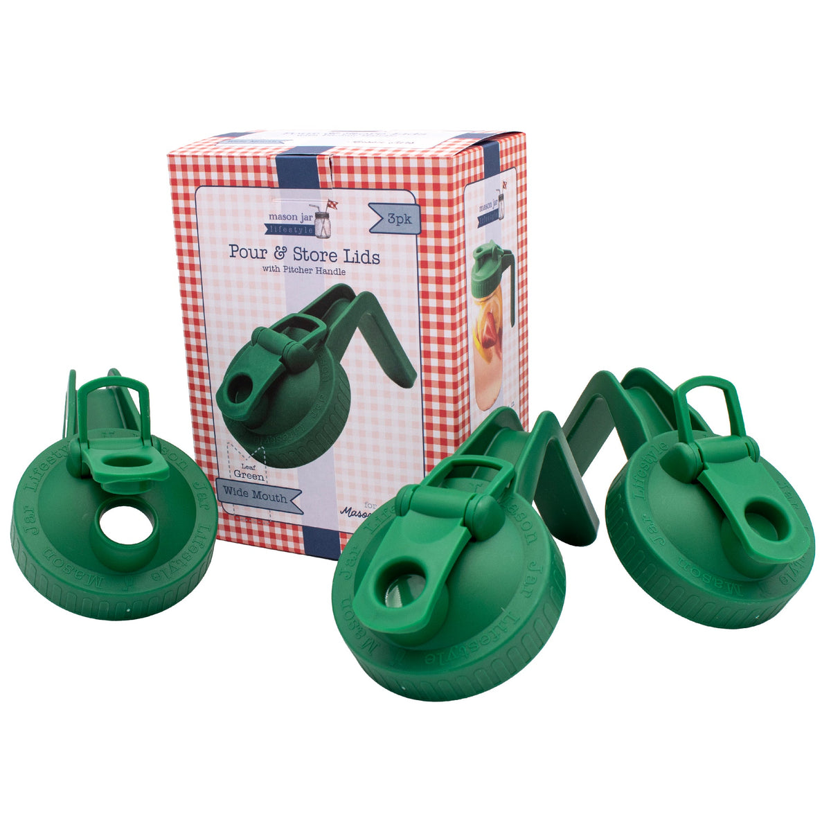 Pour & Store Pitcher Lid with Handle for Mason Jars