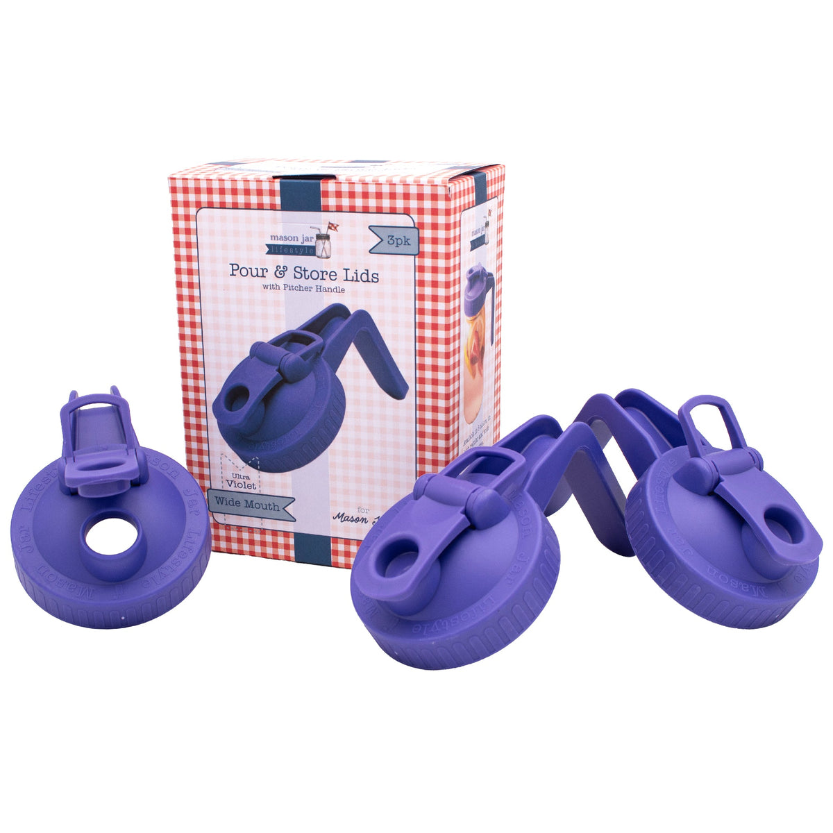 Pour & Store Pitcher Lid with Handle for Mason Jars