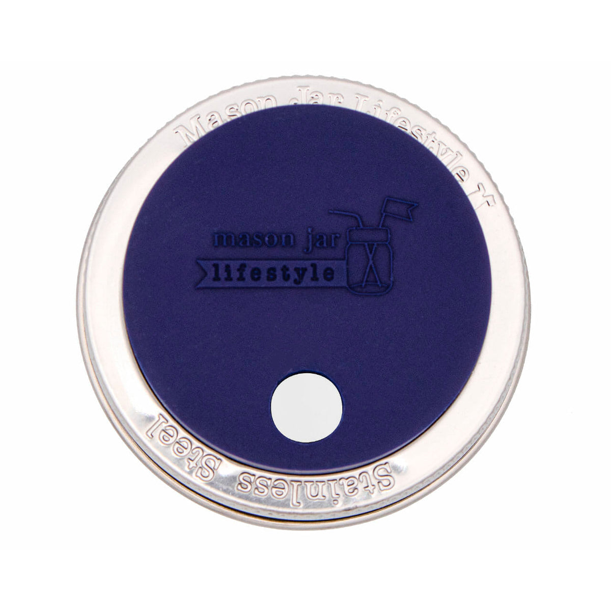 Silicone Straw Hole Lid with Stainless Steel Band for Mason Jars