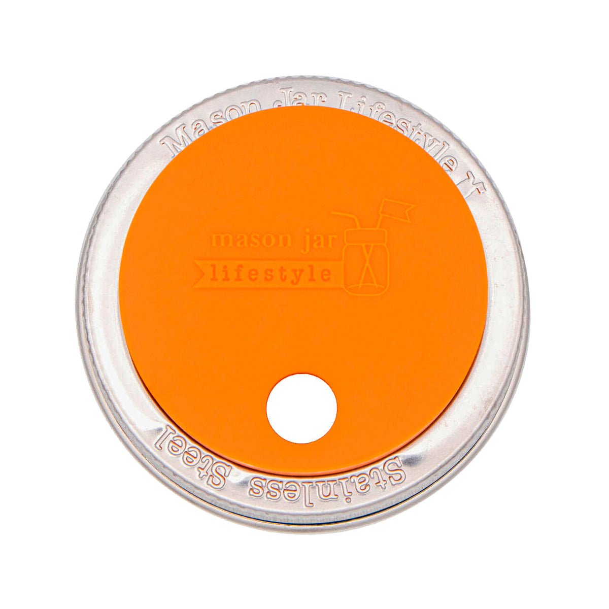 Silicone Straw Hole Lid with Stainless Steel Band for Mason Jars