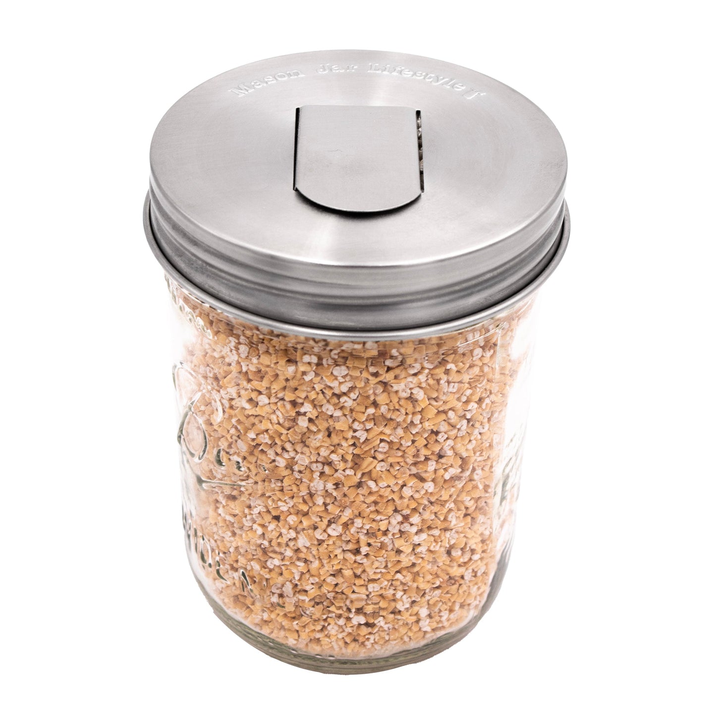 Grain Dispenser Stainless Steel Lids for Mason Jars 2 Pack