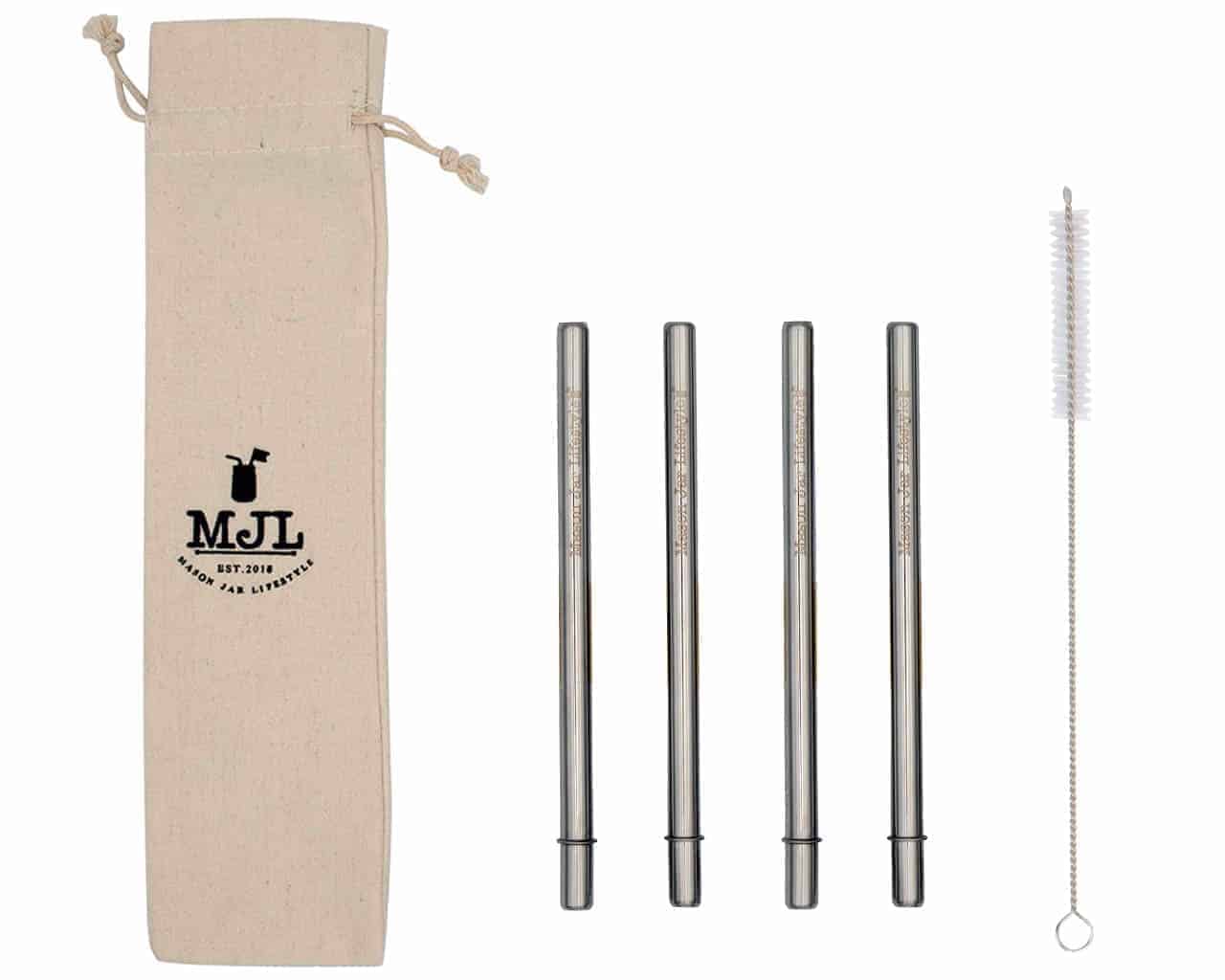 Short Safer Rounded End Stainless Steel Straw for Half Pint Mason Jars