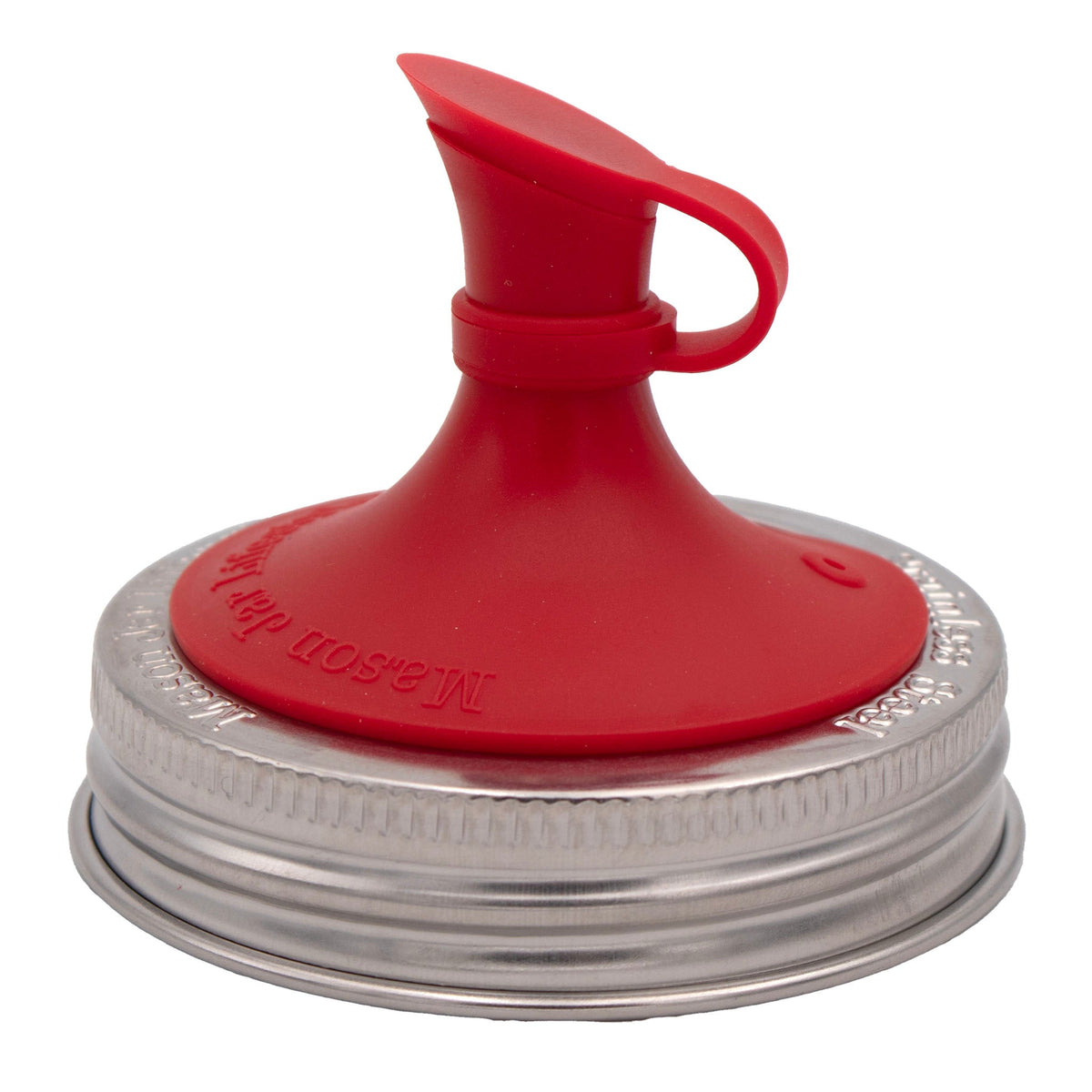 Oil Cruet Pour Lid for Mason Jars - Silicone with Stainless Steel Band