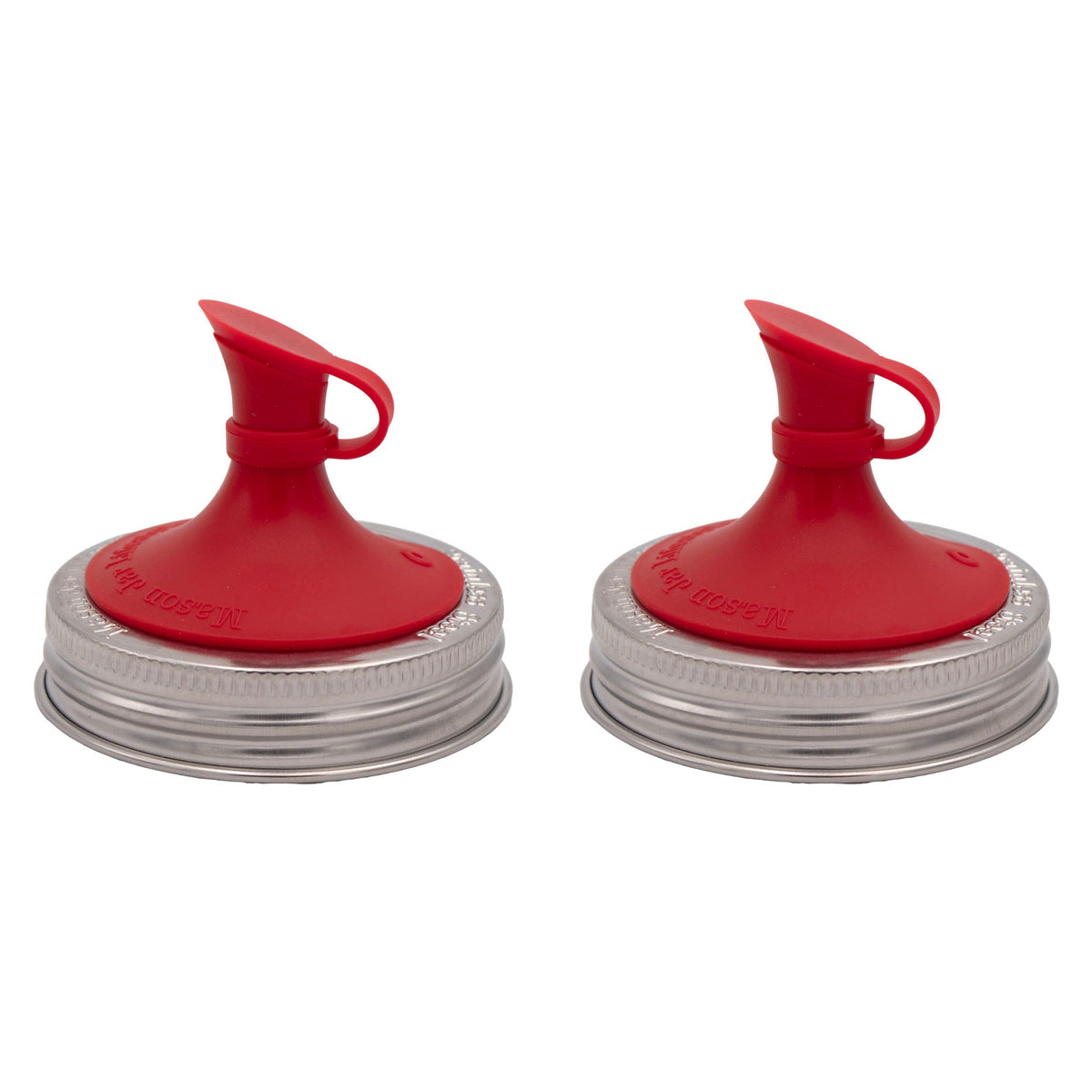 Oil Cruet Pour Lid for Mason Jars - Silicone with Stainless Steel Band