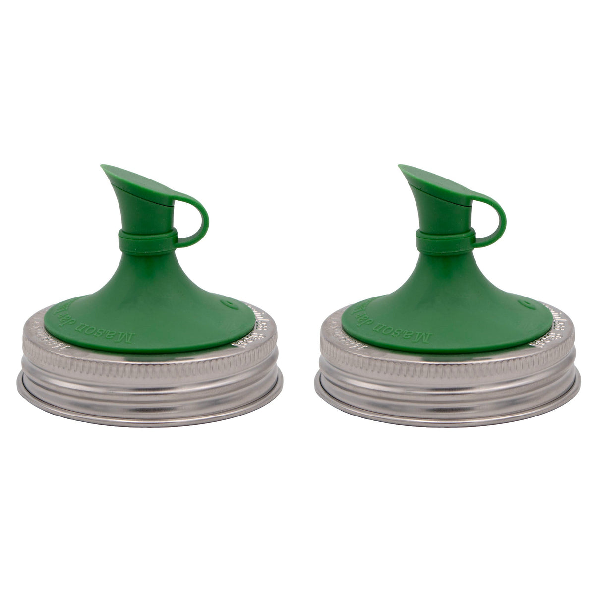 Oil Cruet Pour Lid for Mason Jars - Silicone with Stainless Steel Band