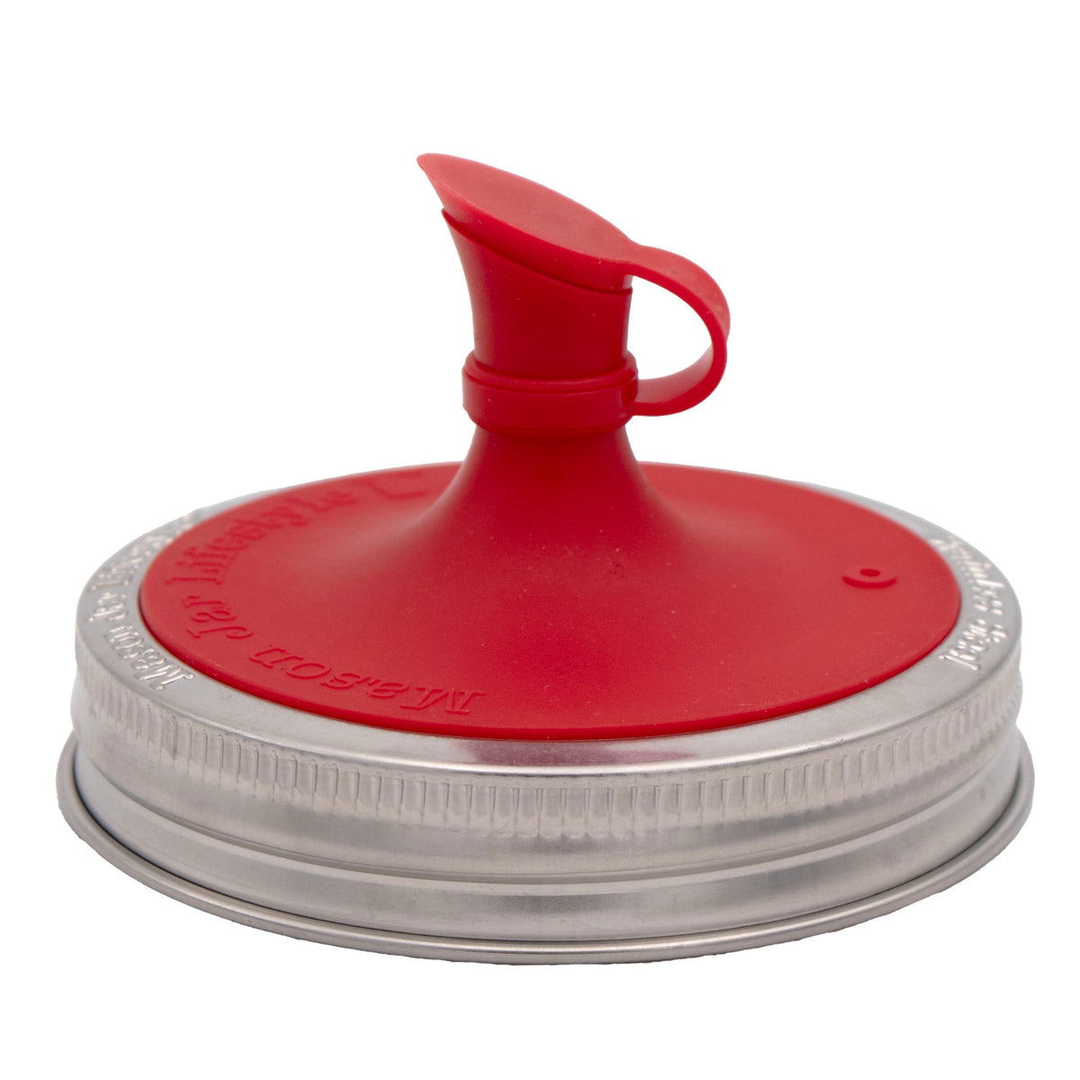 Oil Cruet Pour Lid for Mason Jars - Silicone with Stainless Steel Band
