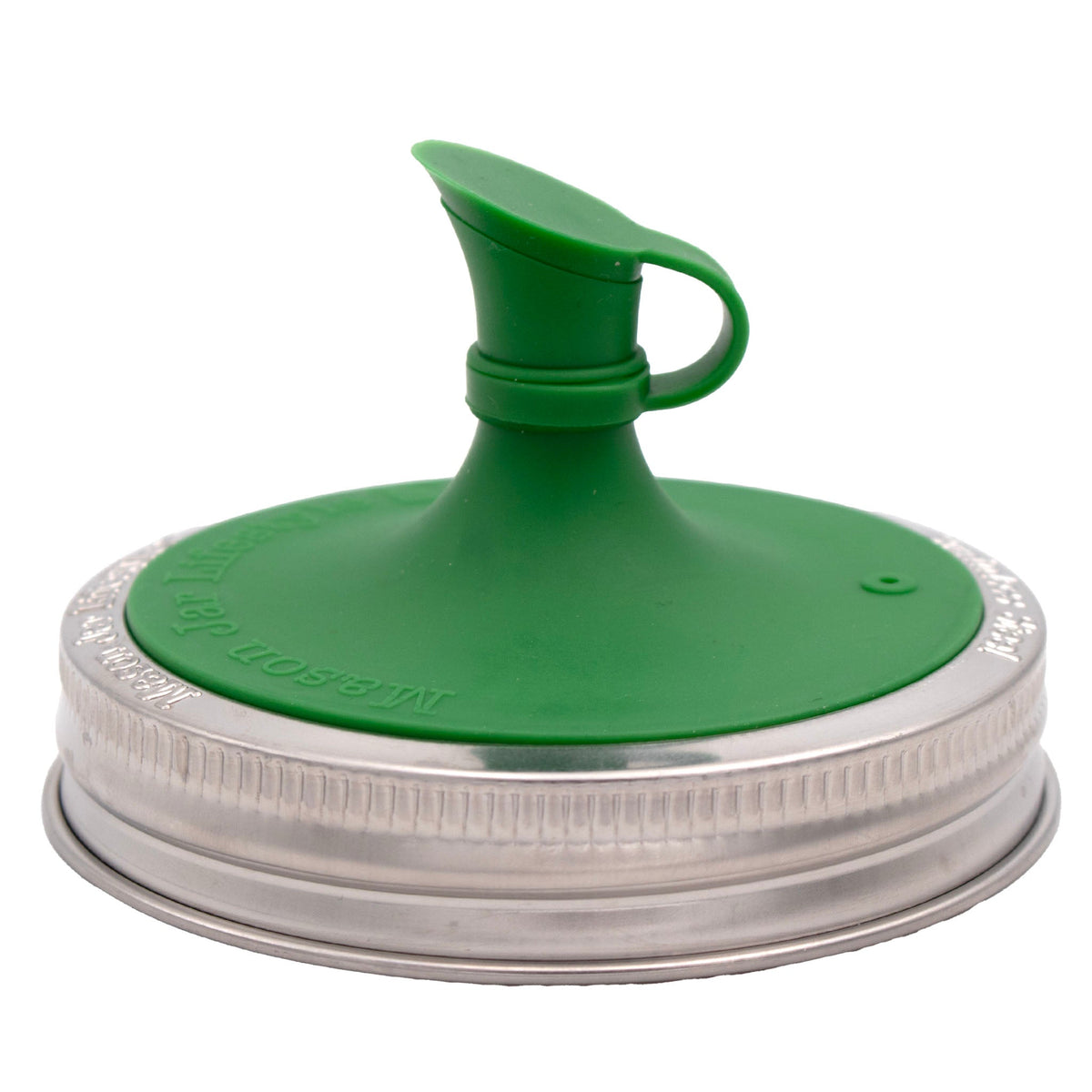 Oil Cruet Pour Lid for Mason Jars - Silicone with Stainless Steel Band