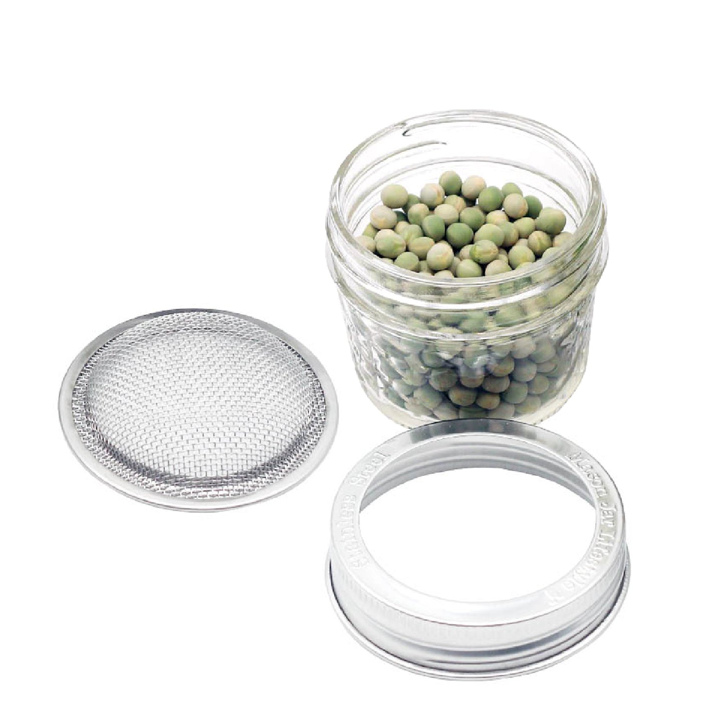 Curved Rust Proof Sprouting Lid and Band for Mason Jars