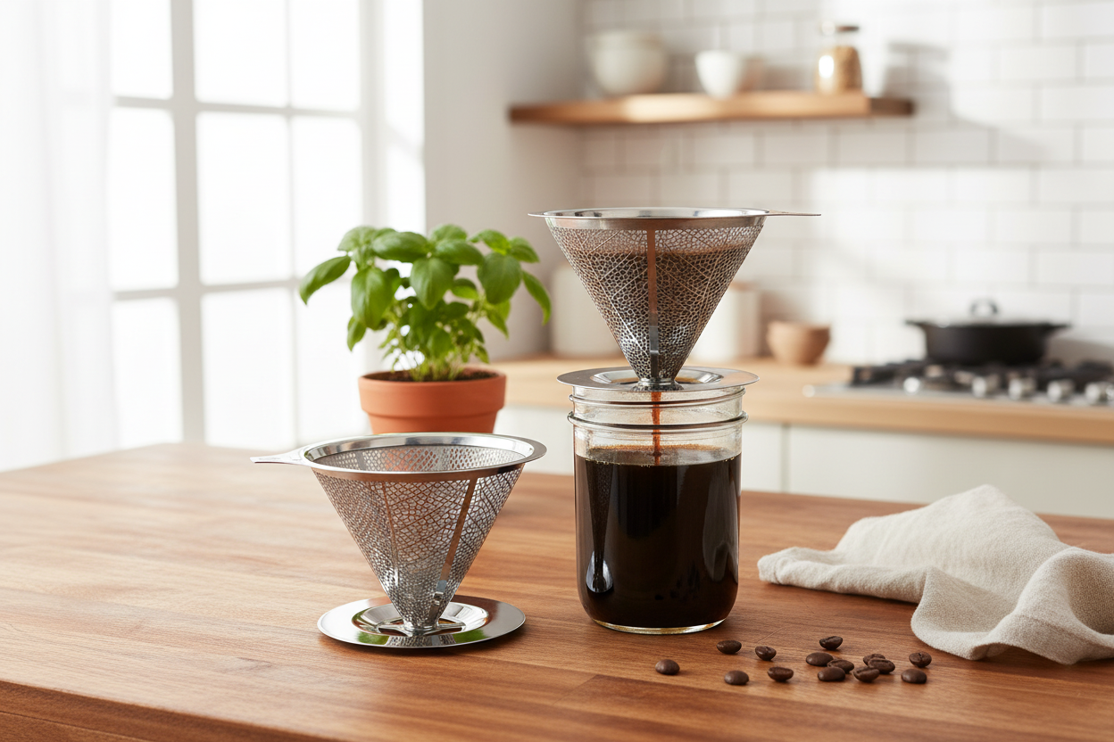 Pour Over Drip Coffee Stainless Steel Filter for Mason Jars