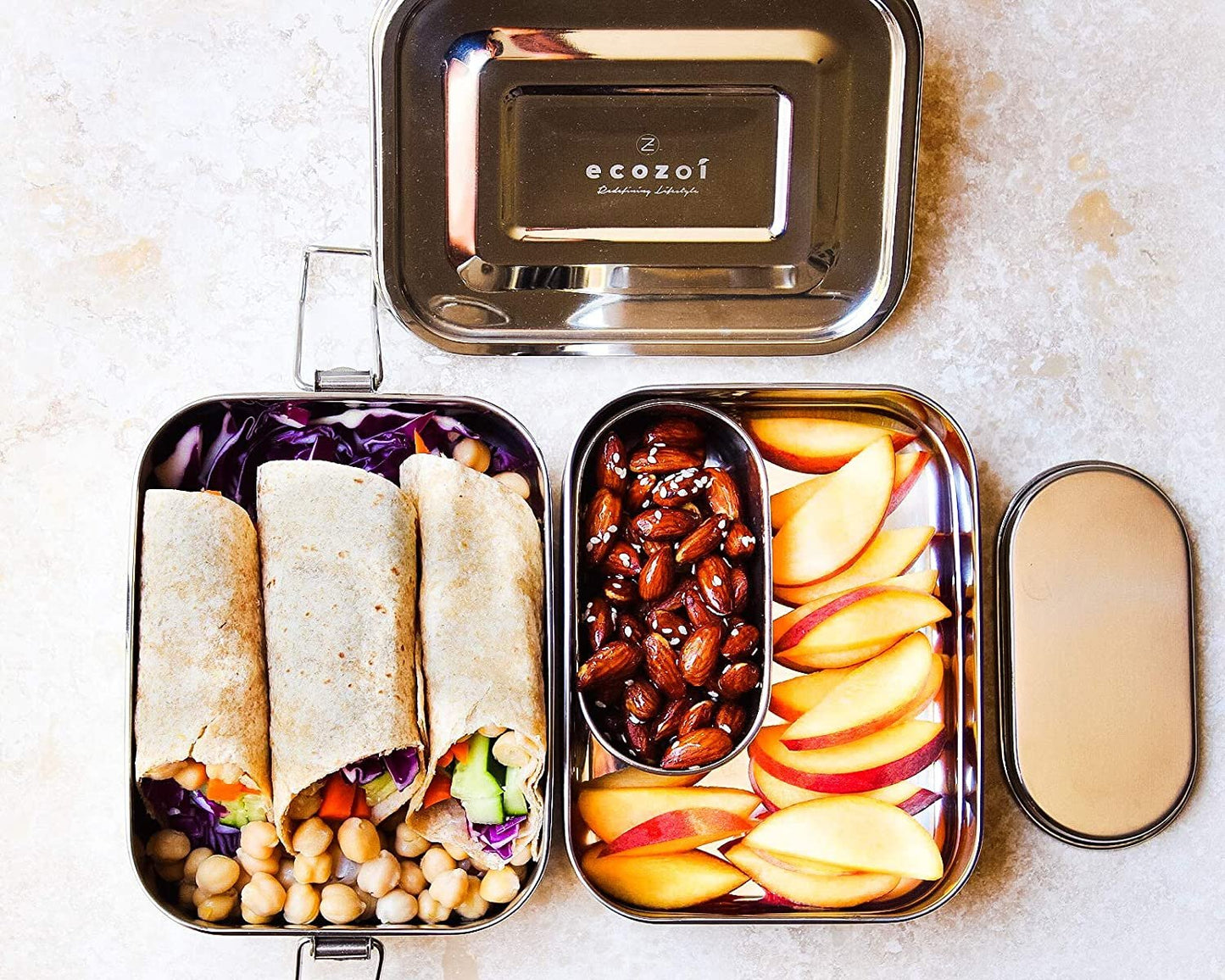 Stainless Steel Lunch Box, 2 Tier Leak Proof, 60 Oz