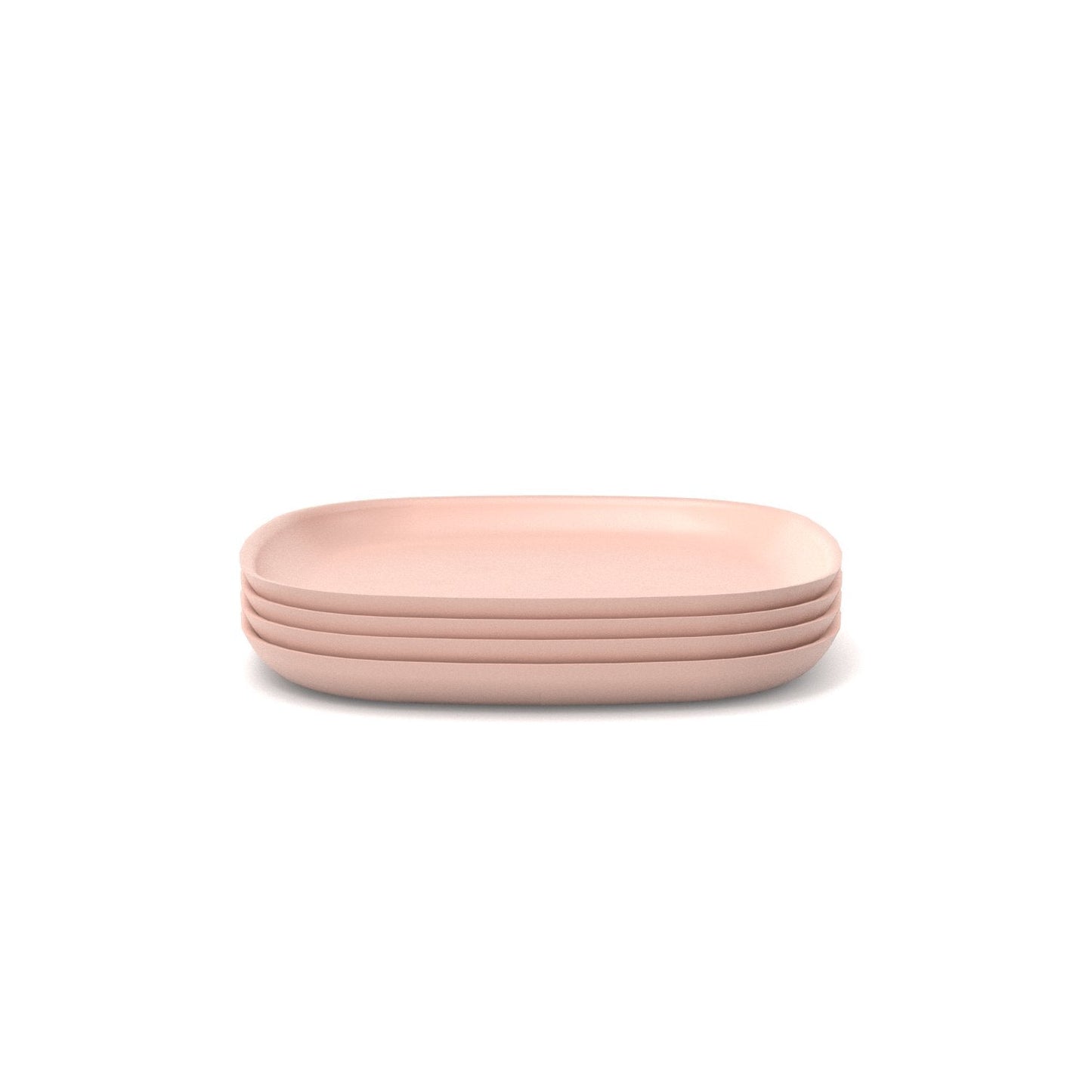 Bamboo Medium Plate - 4 Piece Set - Blush