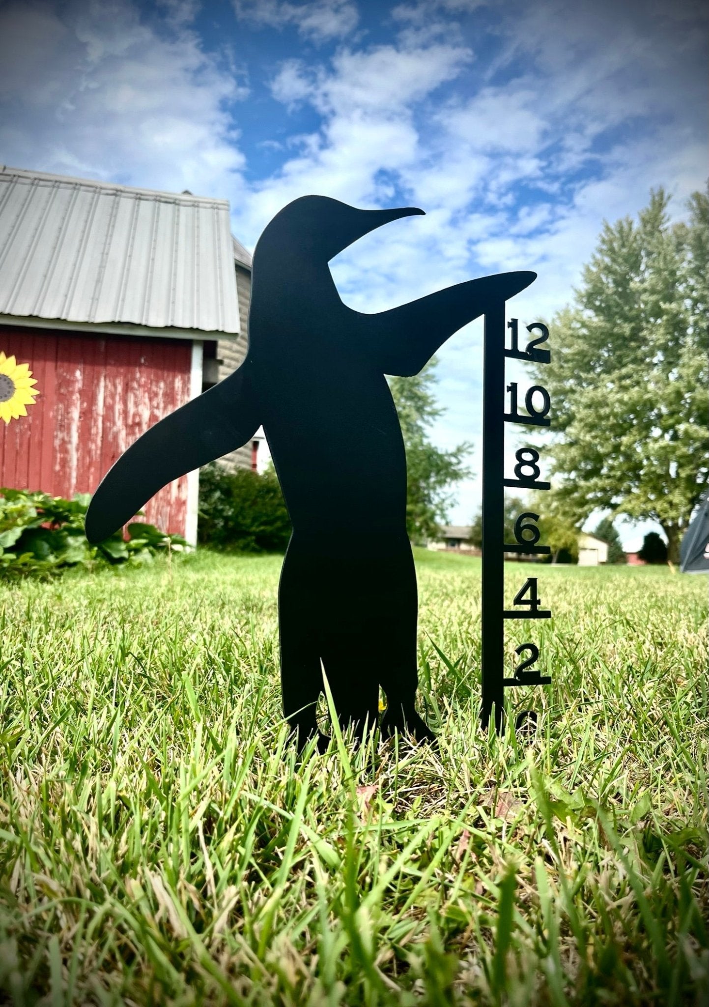 Metal Penguin Snow Gauge