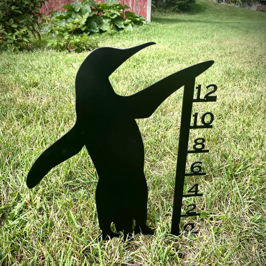 Metal Penguin Snow Gauge