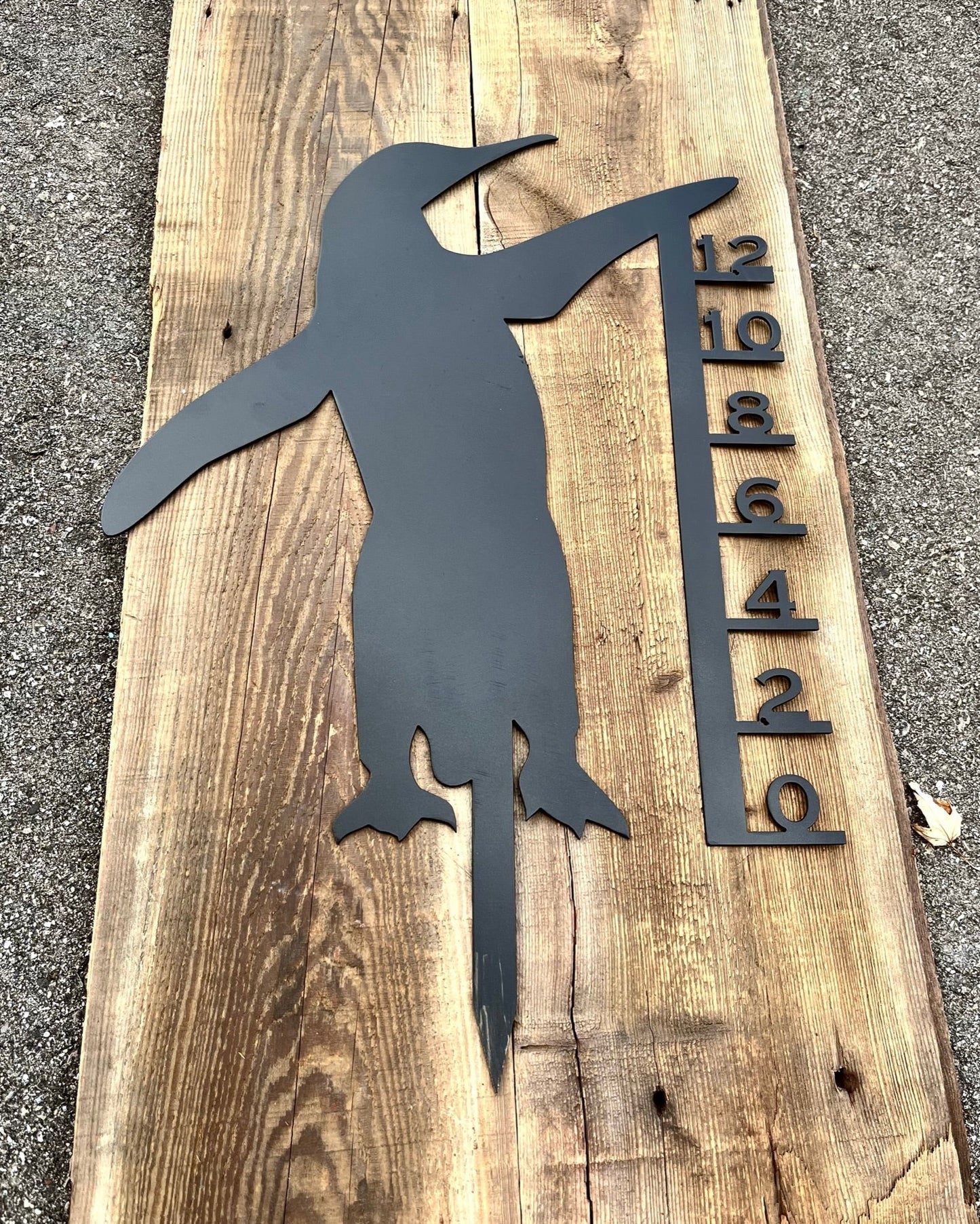 Metal Penguin Snow Gauge