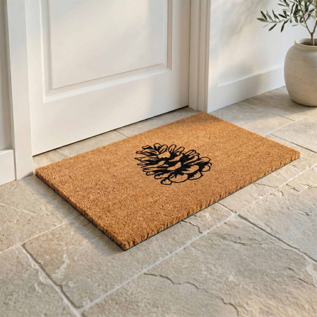 Nature Lover Pine Cone Coir Doormat
