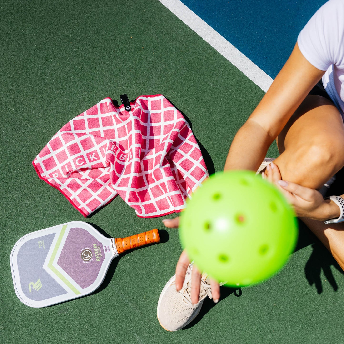 Pickleball Towel: Pickleball Net Pink
